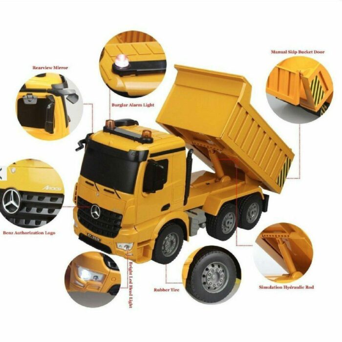 AU Store 2.4G 1/18 Scale RC Mercedes-BENZ Heavy Construction Dump Truck