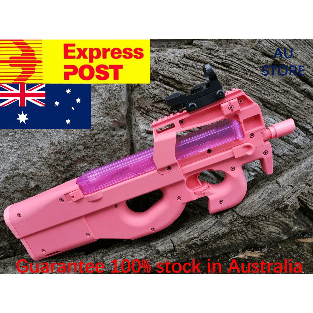 NYLON BINFENG PINK P90 GEN3 GEL BLASTER AUTO GEL GUN MAG-FED ADULT SIZE