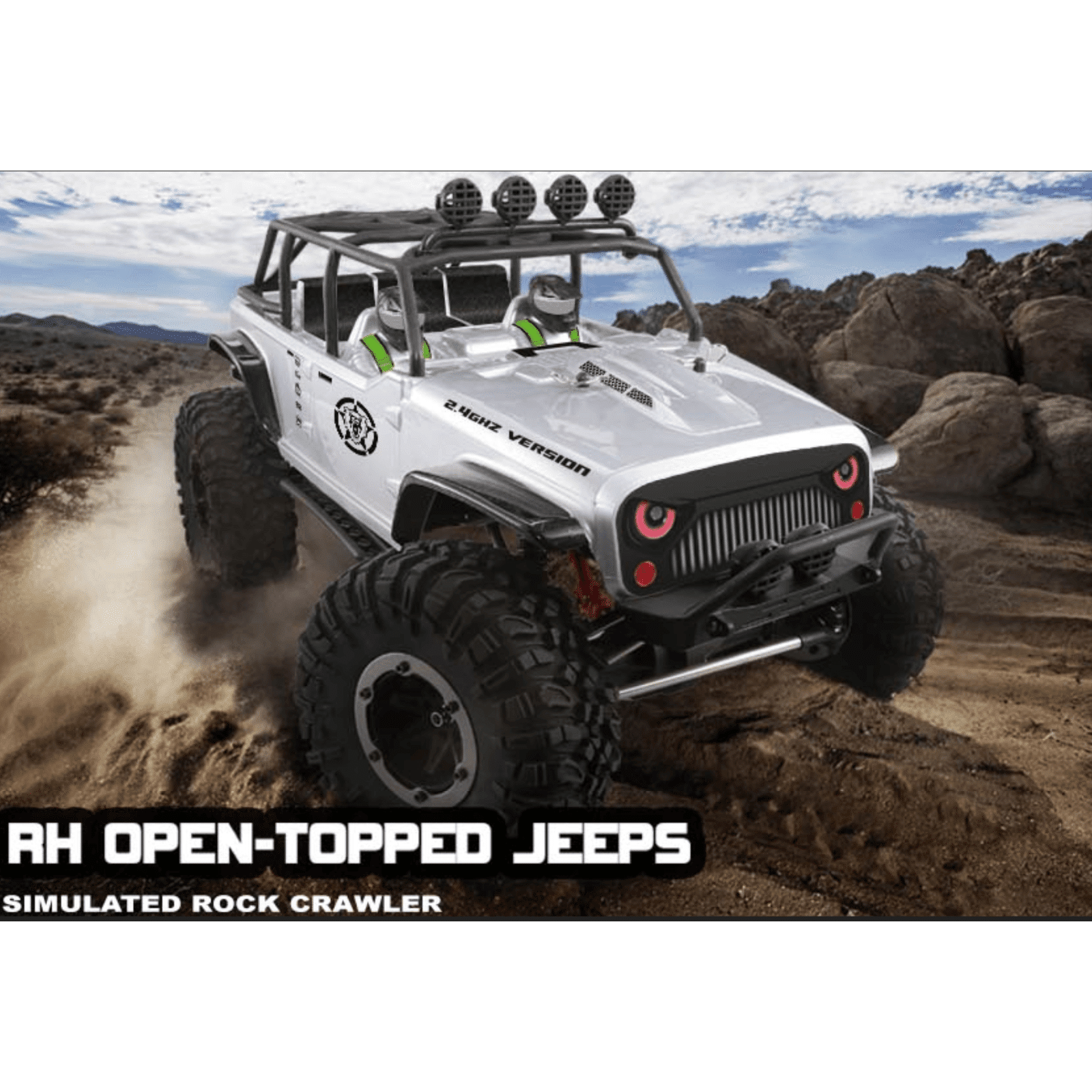 AU Store Remo hobby 2.4G 1/10 RC 4WD ORV Brushed Rock Crawler OPEN-TOPPED JEEPS