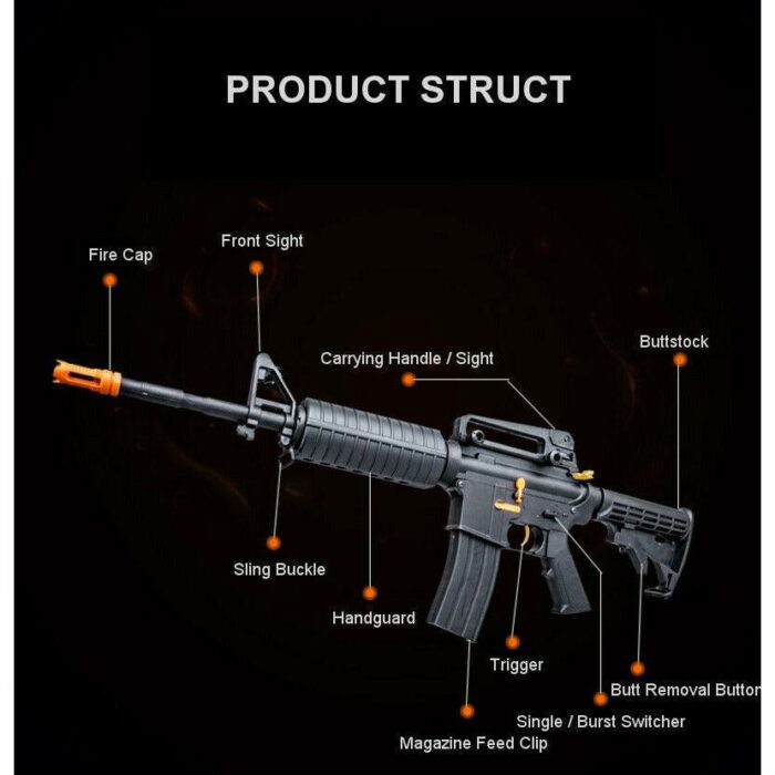 Nylon Jinming M4A1-J9 Gen9 Gearbox Gel Ball Blaster Auto Mag-Fed AdultSize