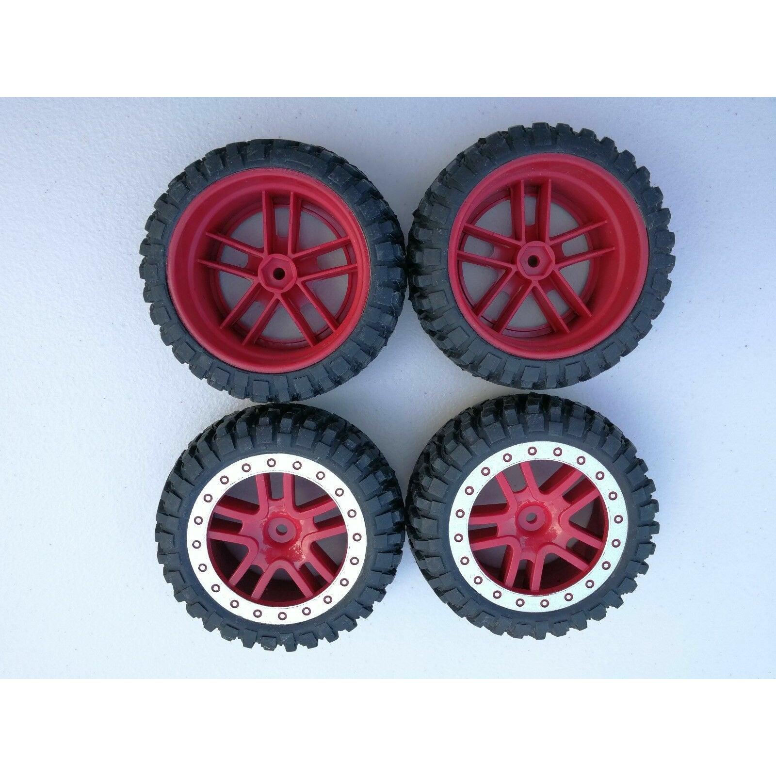 4PCS Wheel Rim & Tires Remo Hobby 1:10 1:8 Short Course RC Truck 12mm Hub P2046