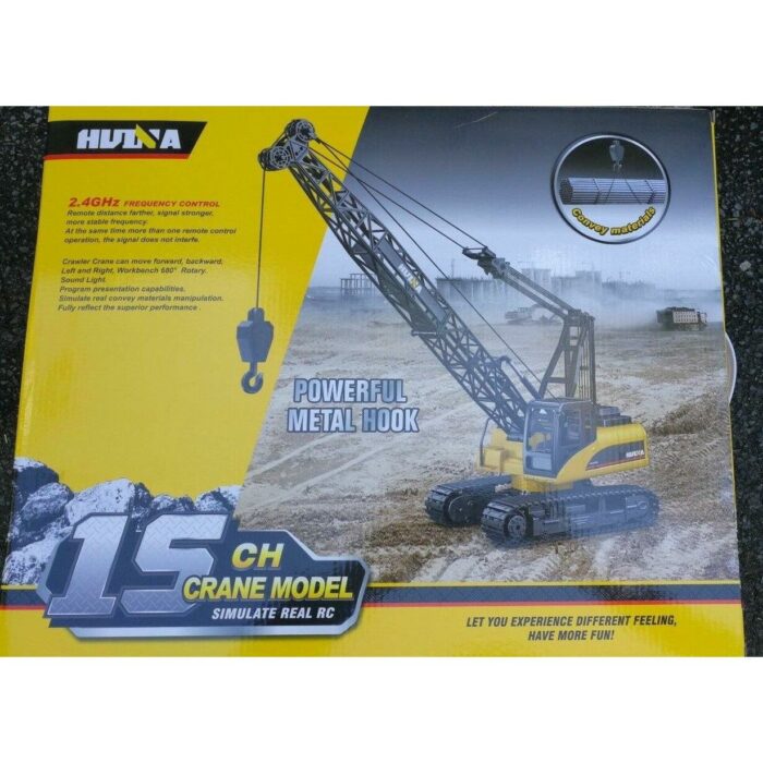 AU Stock HUINA 1572 15-Channel 2.4G 1:14 RC Alloy Crane Truck Auto Demonstration