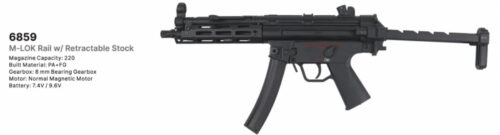 Golden Eagle 6859 MP5 M-LOK Handguard w/ CNC New Retractable Stock