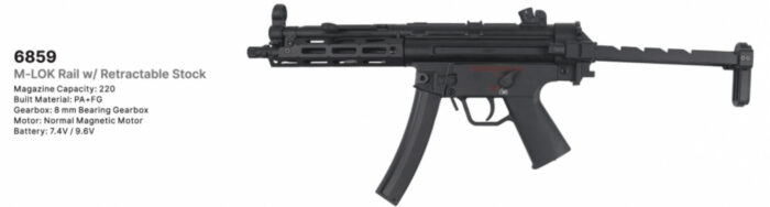 Golden Eagle 6859 MP5 M-LOK Handguard w/ CNC New Retractable Stock