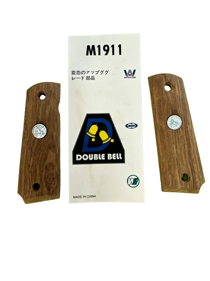 DOUBLE BELL 1911 COLT Rear Wooden Grip Set Gel Blaster Part - Image 2